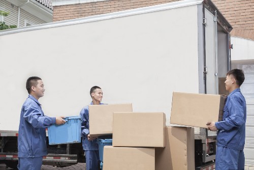 Commercial moving team preparing office relocation in South Hornchurch