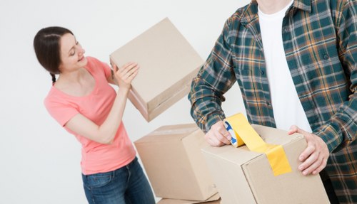Household furniture being prepared for local removal