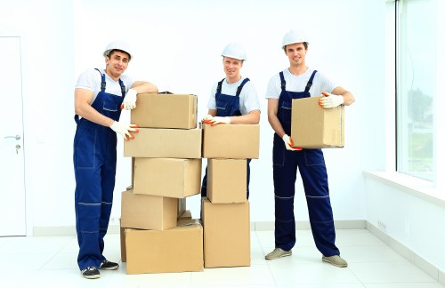 Careful loading of furniture by a man with van service