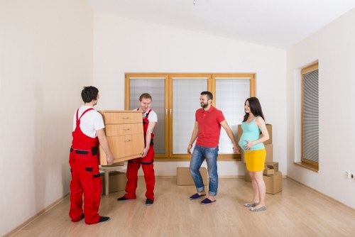 Furniture and boxes loaded into a van for a South Hornchurch collection