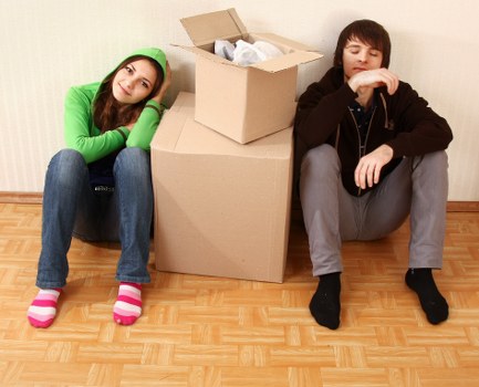 Packing and loading items into a removals van