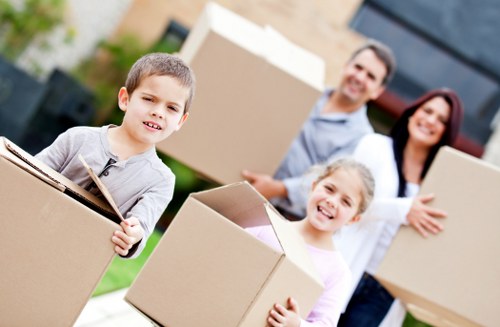 Staff using proper moving equipment for a relocation